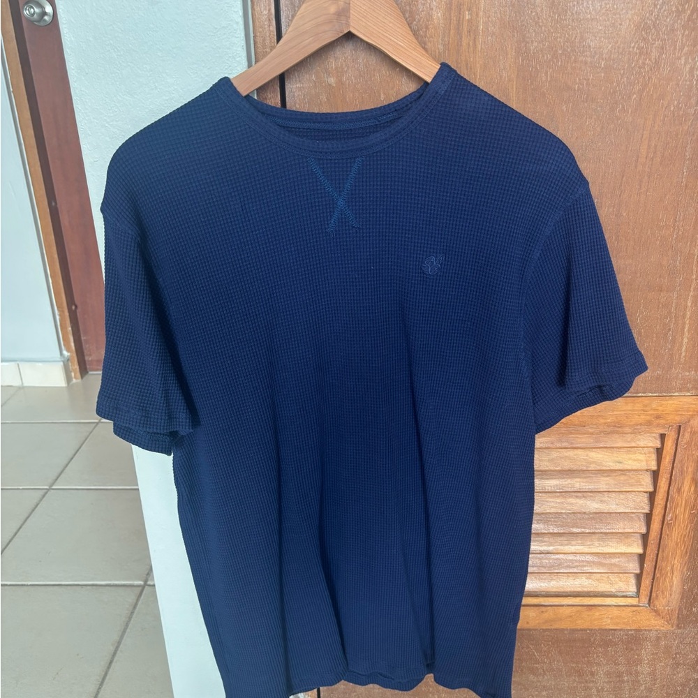 Saturdays New York City Waffle Knit Blue Short Sleeve Tee